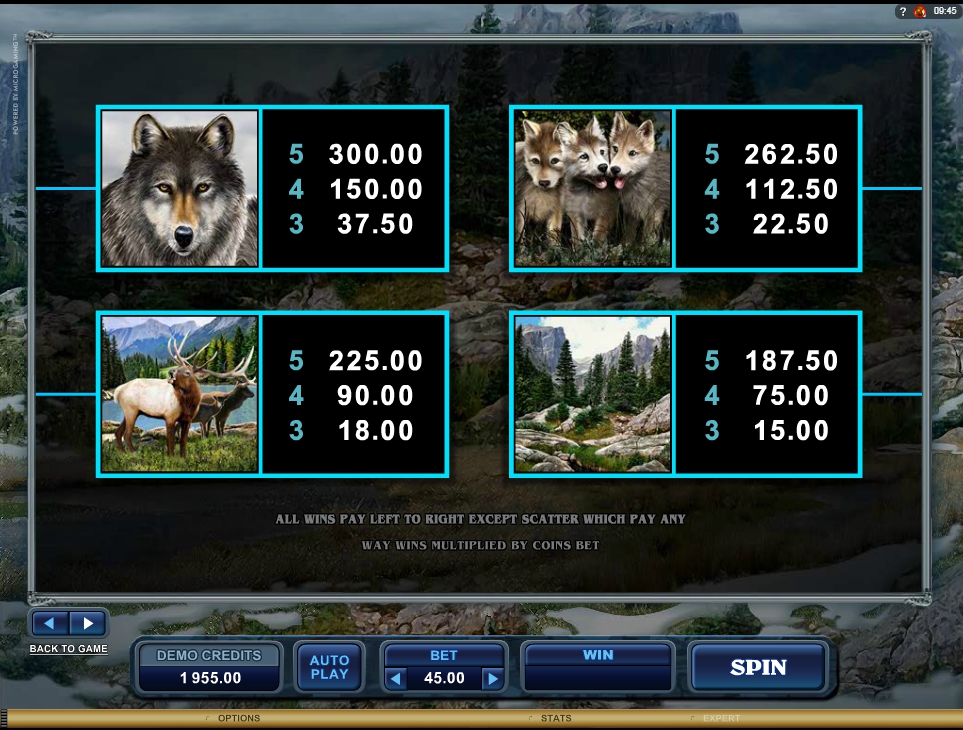 untamed wolf pack slot machine detail image 2