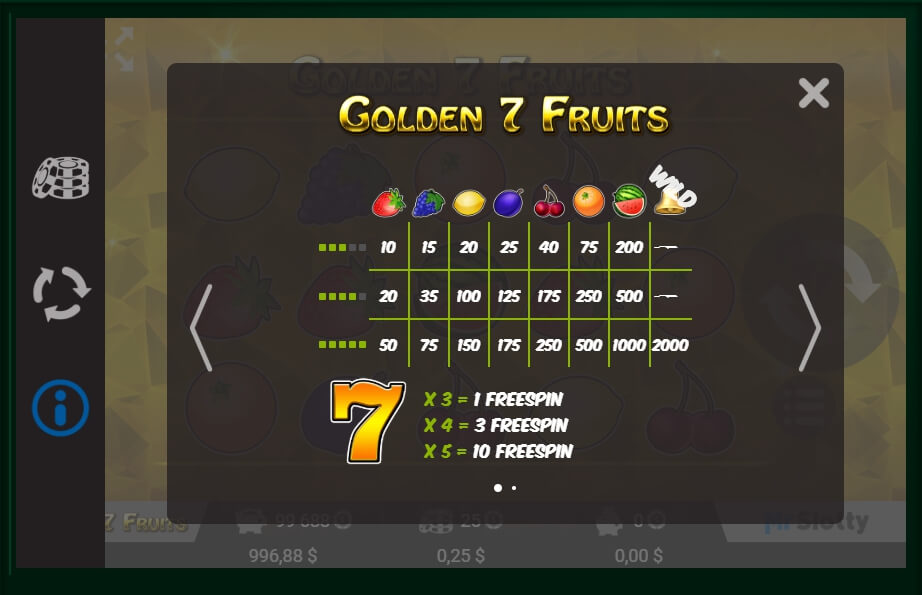 golden 7 fruits slot machine detail image 1