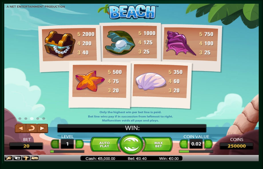beach slot machine detail image 2