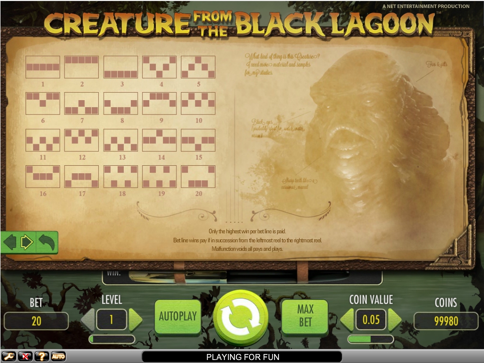 creature from the black lagoon slot machine detail image 0
