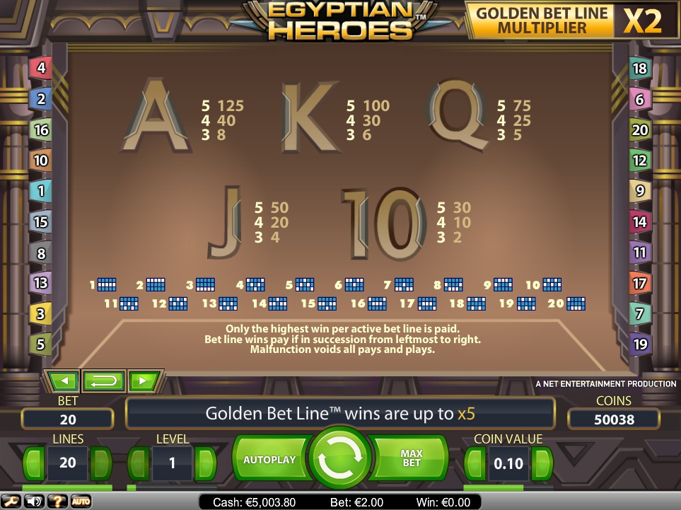 egyptian heroes slot machine detail image 0
