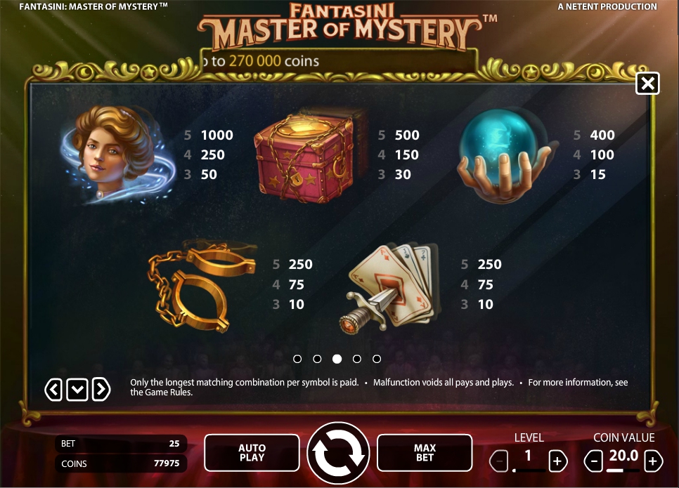 fantasini: master of mystery slot machine detail image 2
