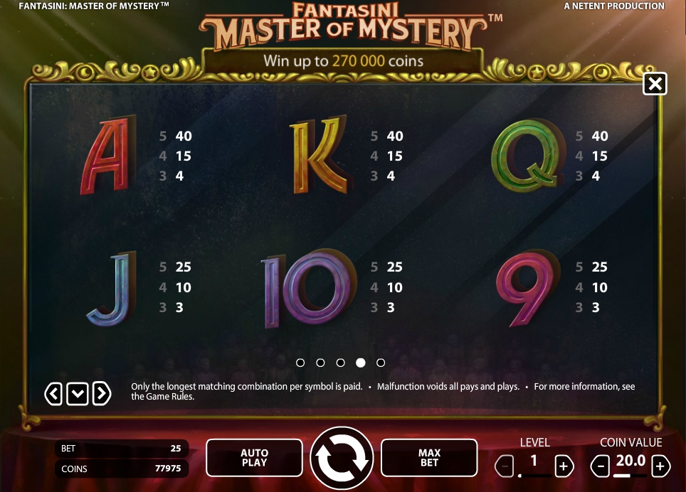 fantasini: master of mystery slot machine detail image 1