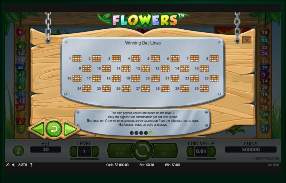 flowers slot machine detail image 0