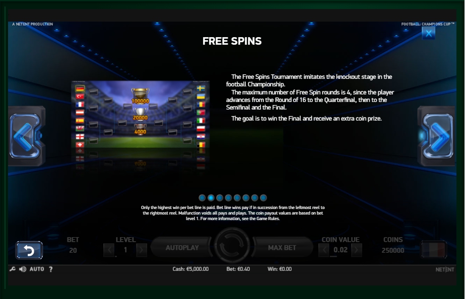 football: champions cup slot machine detail image 6