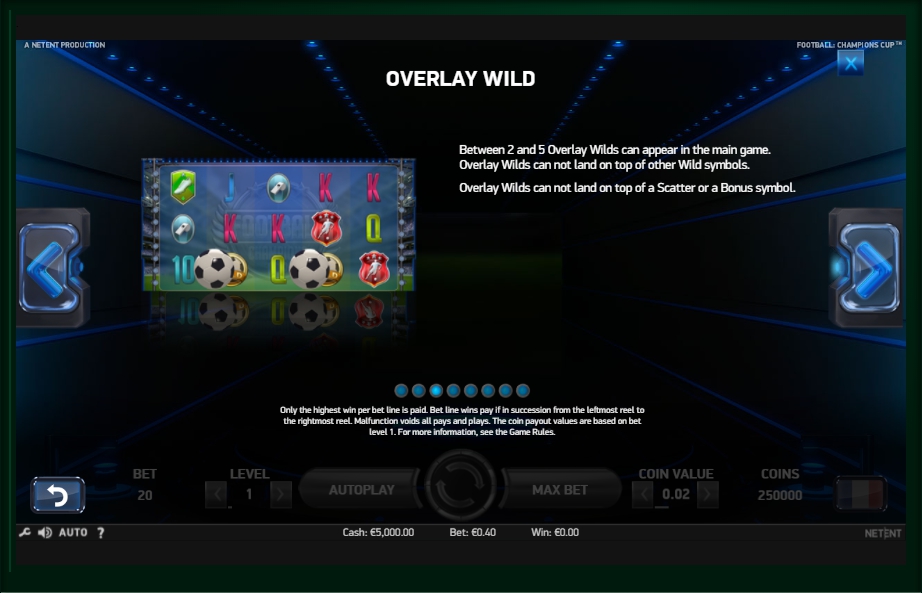 football: champions cup slot machine detail image 5