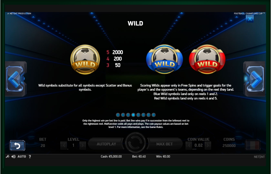 football: champions cup slot machine detail image 4