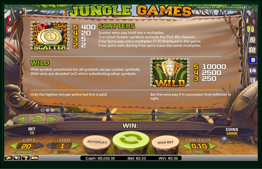 jungle games slot machine detail image 2