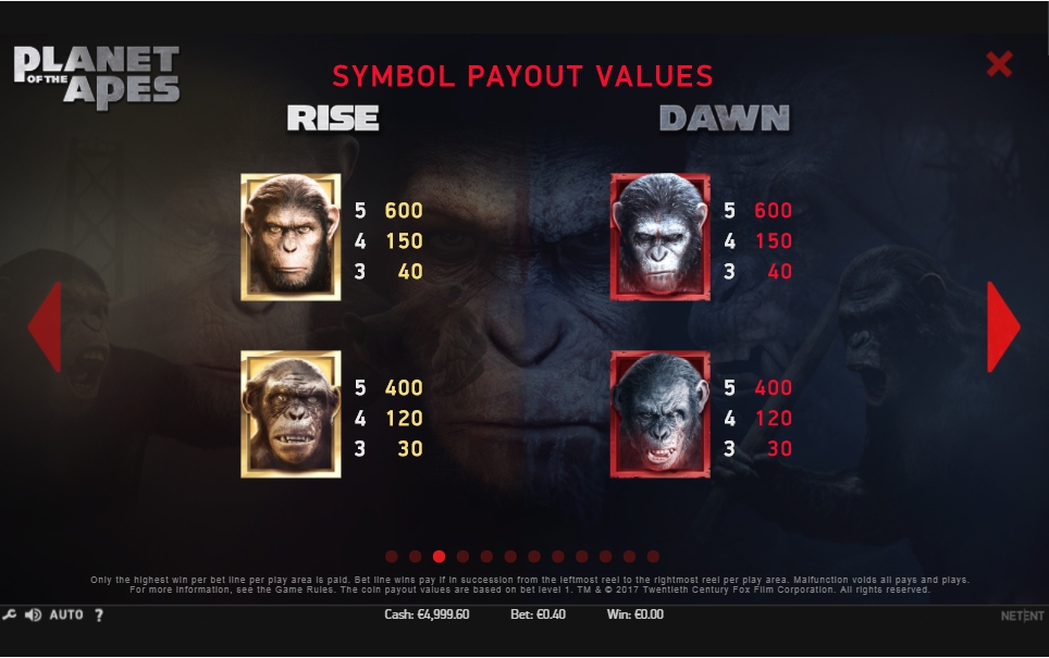planet of the apes slot machine detail image 6