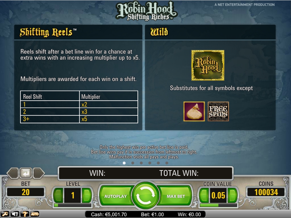 robin hood shifting riches slot machine detail image 5