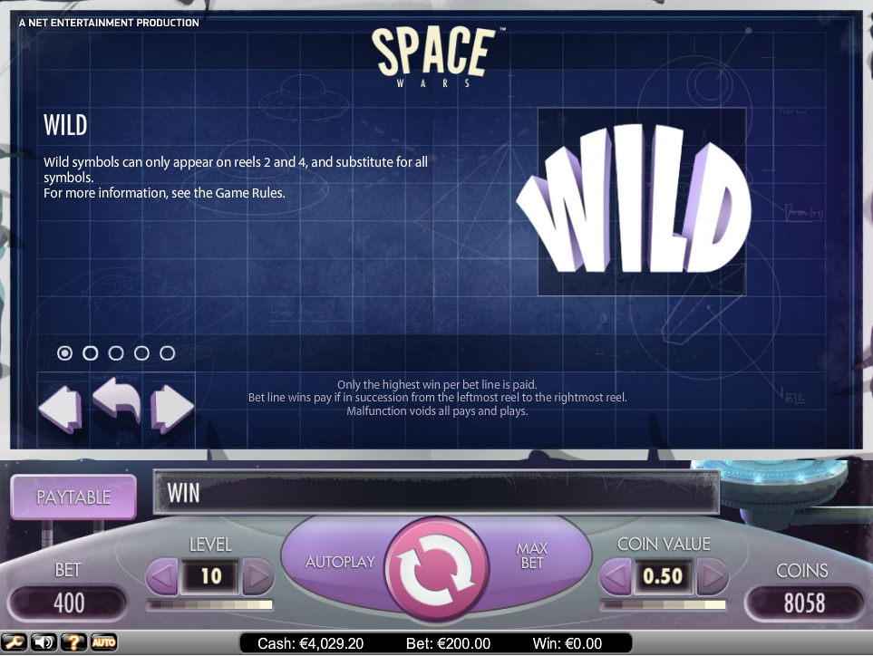 space wars slot machine detail image 4