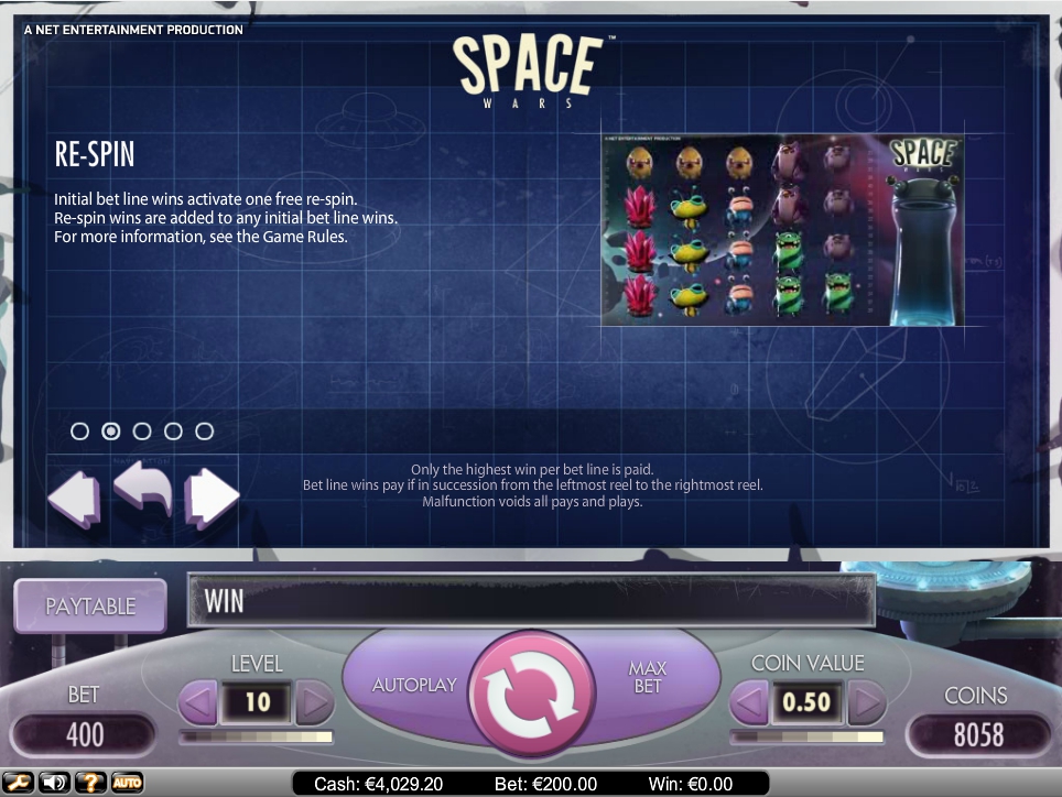 space wars slot machine detail image 3
