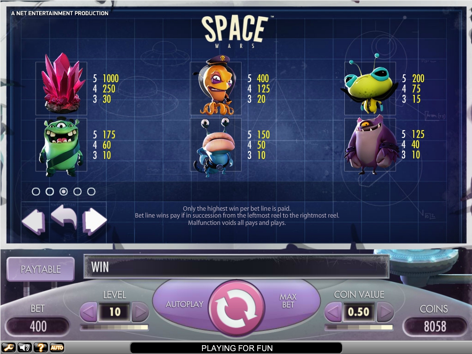 space wars slot machine detail image 2