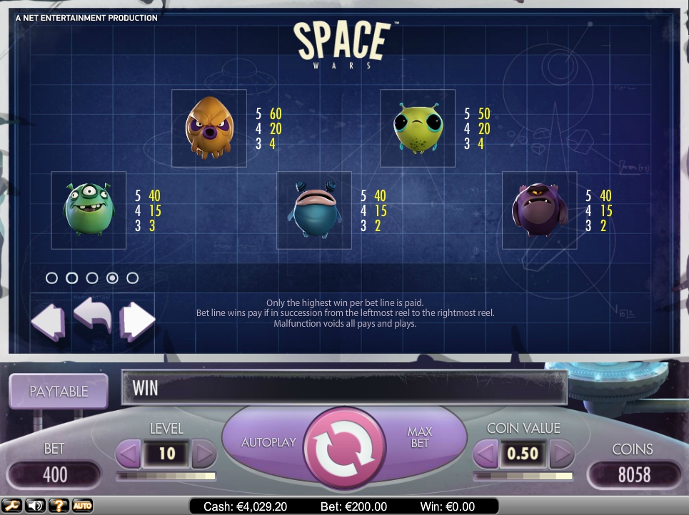 space wars slot machine detail image 1