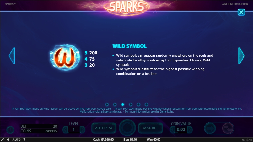 sparks slot machine detail image 3