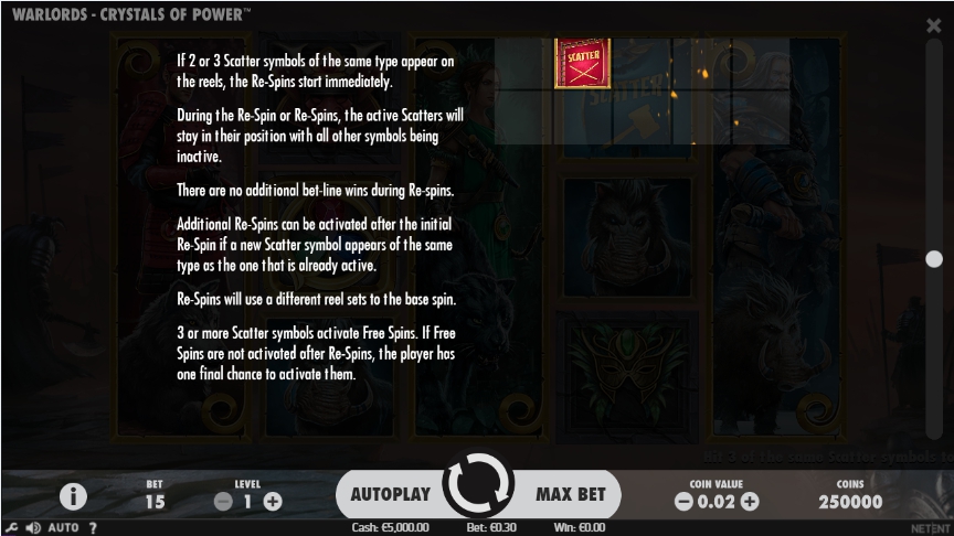 warlords: crystals of power slot machine detail image 2