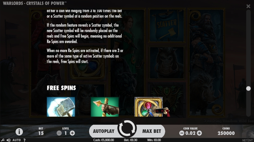 warlords: crystals of power slot machine detail image 0