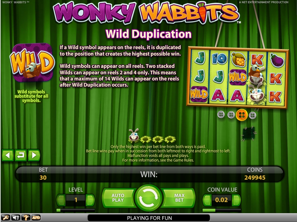 wonky wabbits slot machine detail image 3