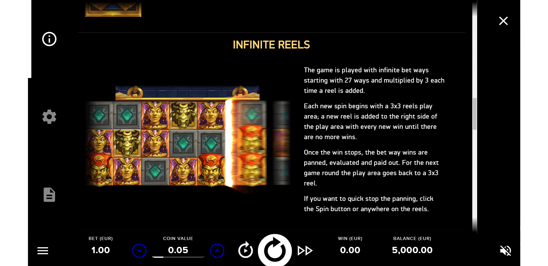 gods of gold infinireels slot machine detail image 4