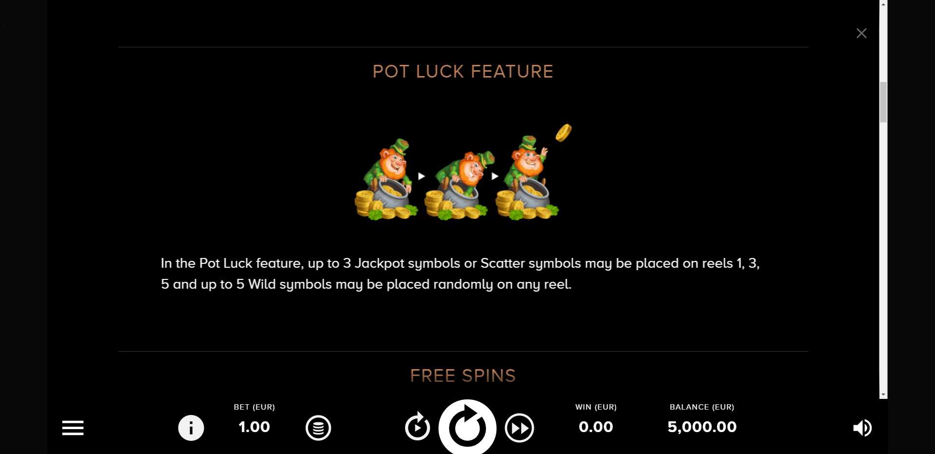 irish pot luck slot machine detail image 2