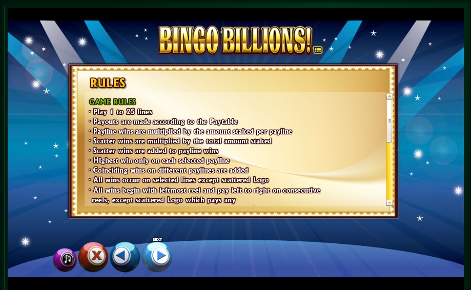 bingo billions! slot machine detail image 1