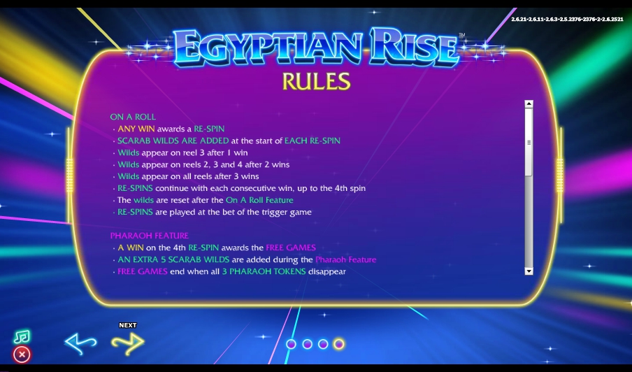 egyptian rise slot machine detail image 0
