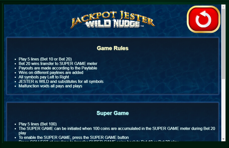 jackpot jester wild nudge slot machine detail image 1