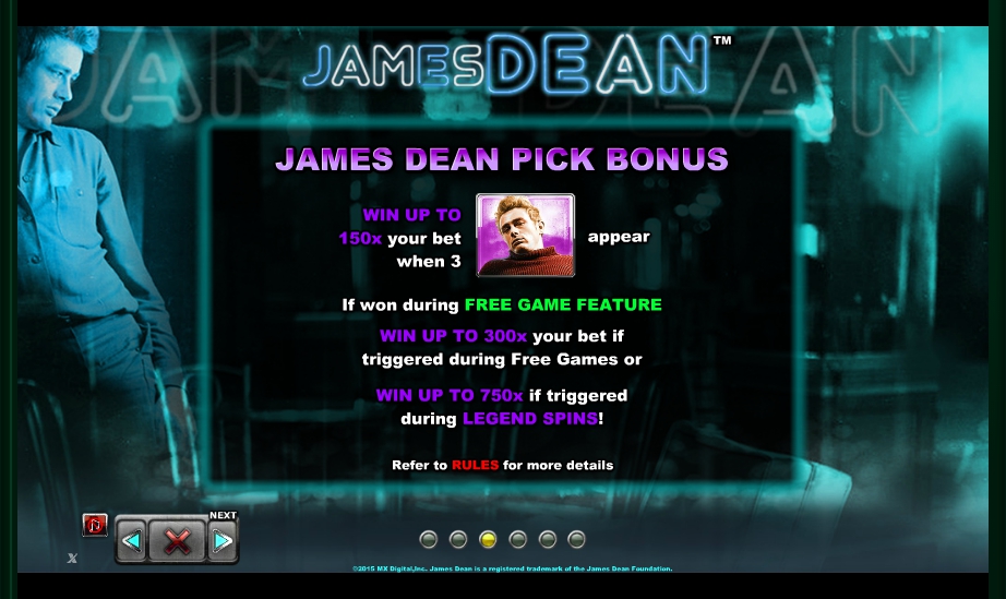 james dean slot machine detail image 3