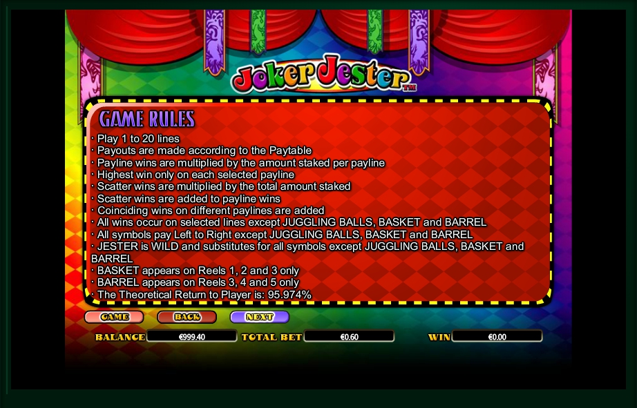 joker jester slot machine detail image 2
