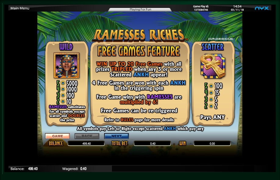 ramesses riches slot machine detail image 5
