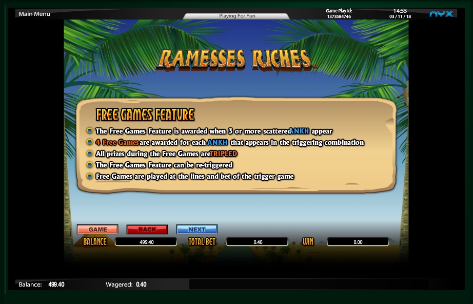 ramesses riches slot machine detail image 3