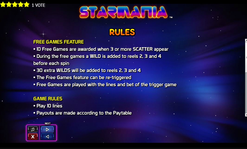 starmania slot machine detail image 1