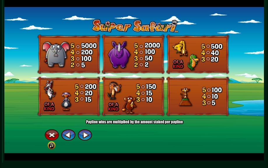 super safari slot machine detail image 2