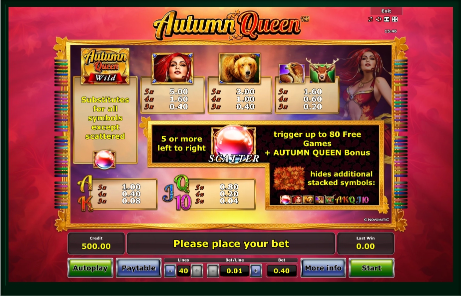 autumn queen slot machine detail image 0