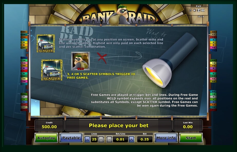 bank raid slot machine detail image 1
