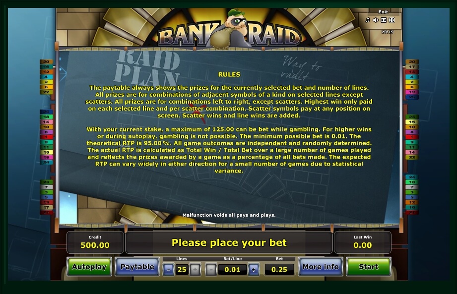 bank raid slot machine detail image 0