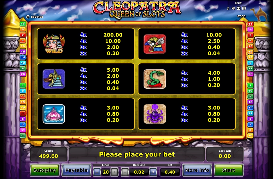 cleopatra queen of slots slot machine detail image 0