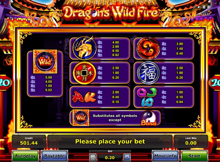 dragon’s wild fire slot machine detail image 0