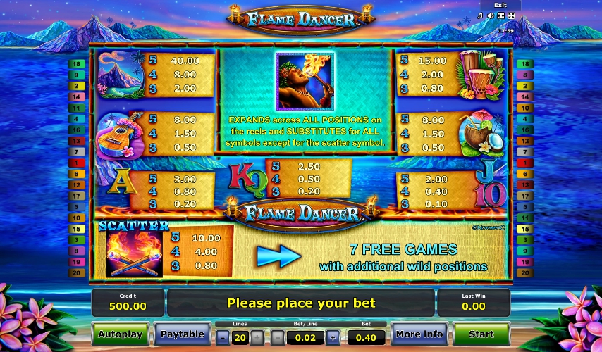 flame dancer slot machine detail image 0