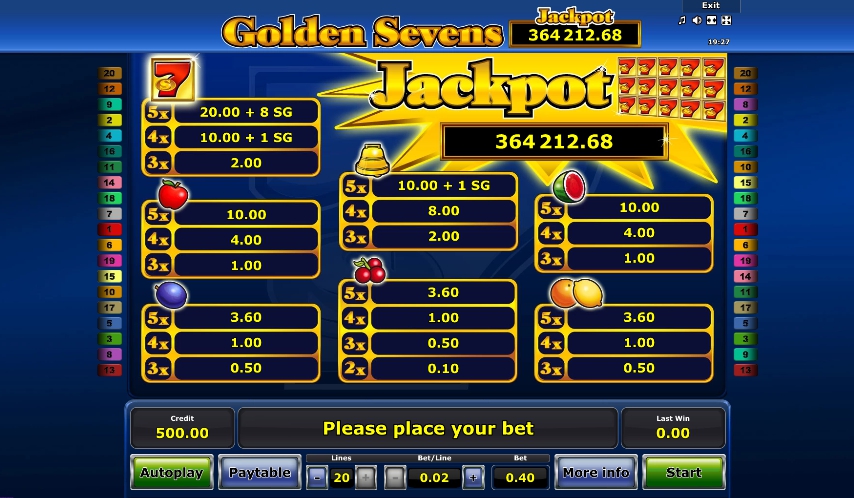 golden sevens slot machine detail image 0