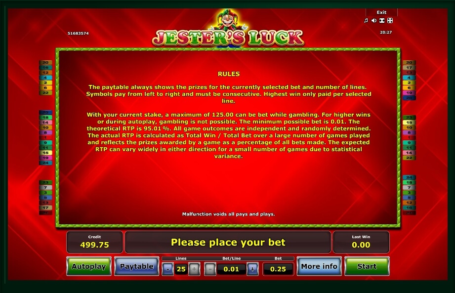 jesters luck slot machine detail image 0