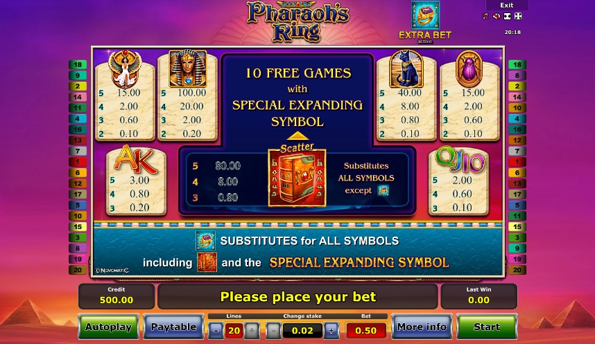 pharaohs ring slot machine detail image 0