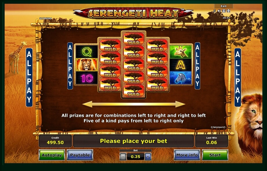 serengeti heat slot machine detail image 1