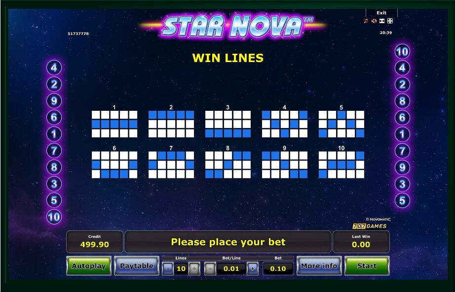 star nova slot machine detail image 1