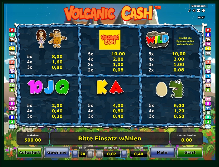 volcanic cash slot machine detail image 0