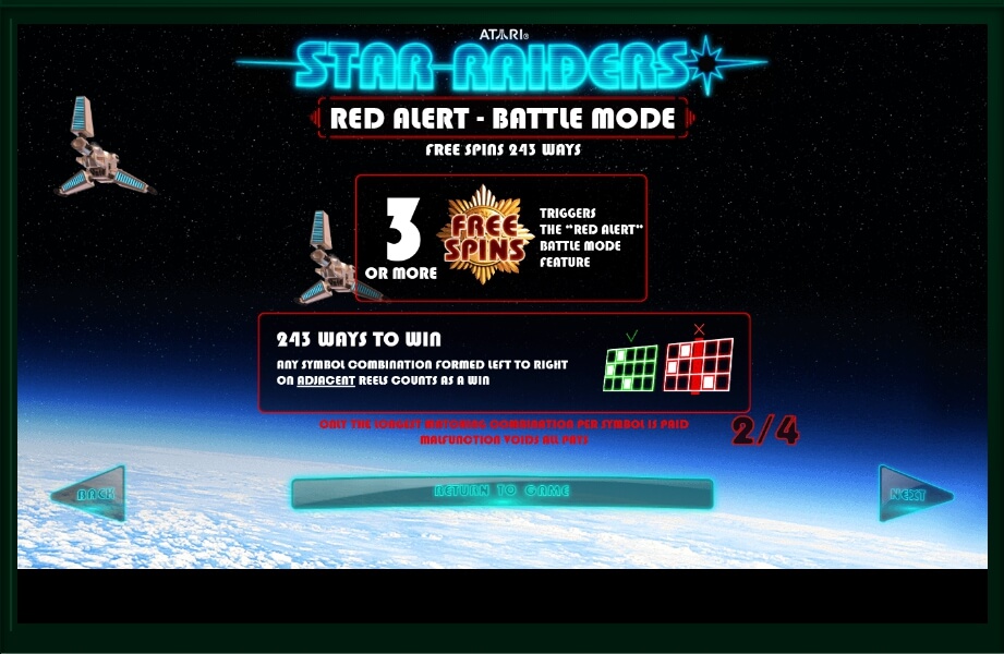 star raiders slot machine detail image 2