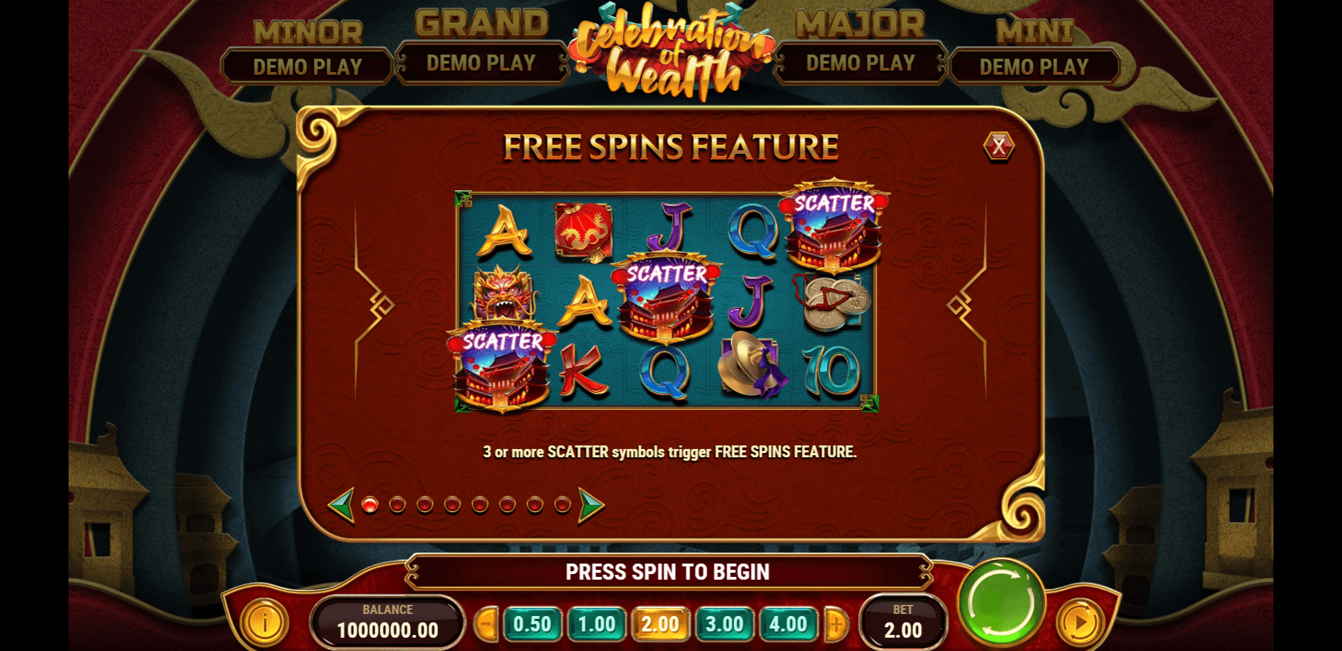 celebration of wealth slot machine detail image 0