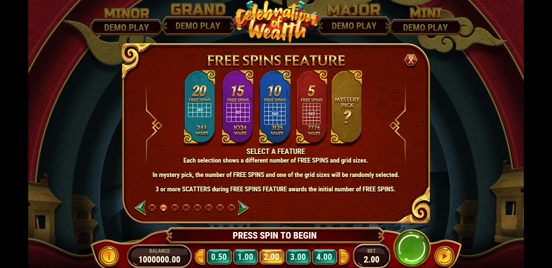 celebration of wealth slot machine detail image 1
