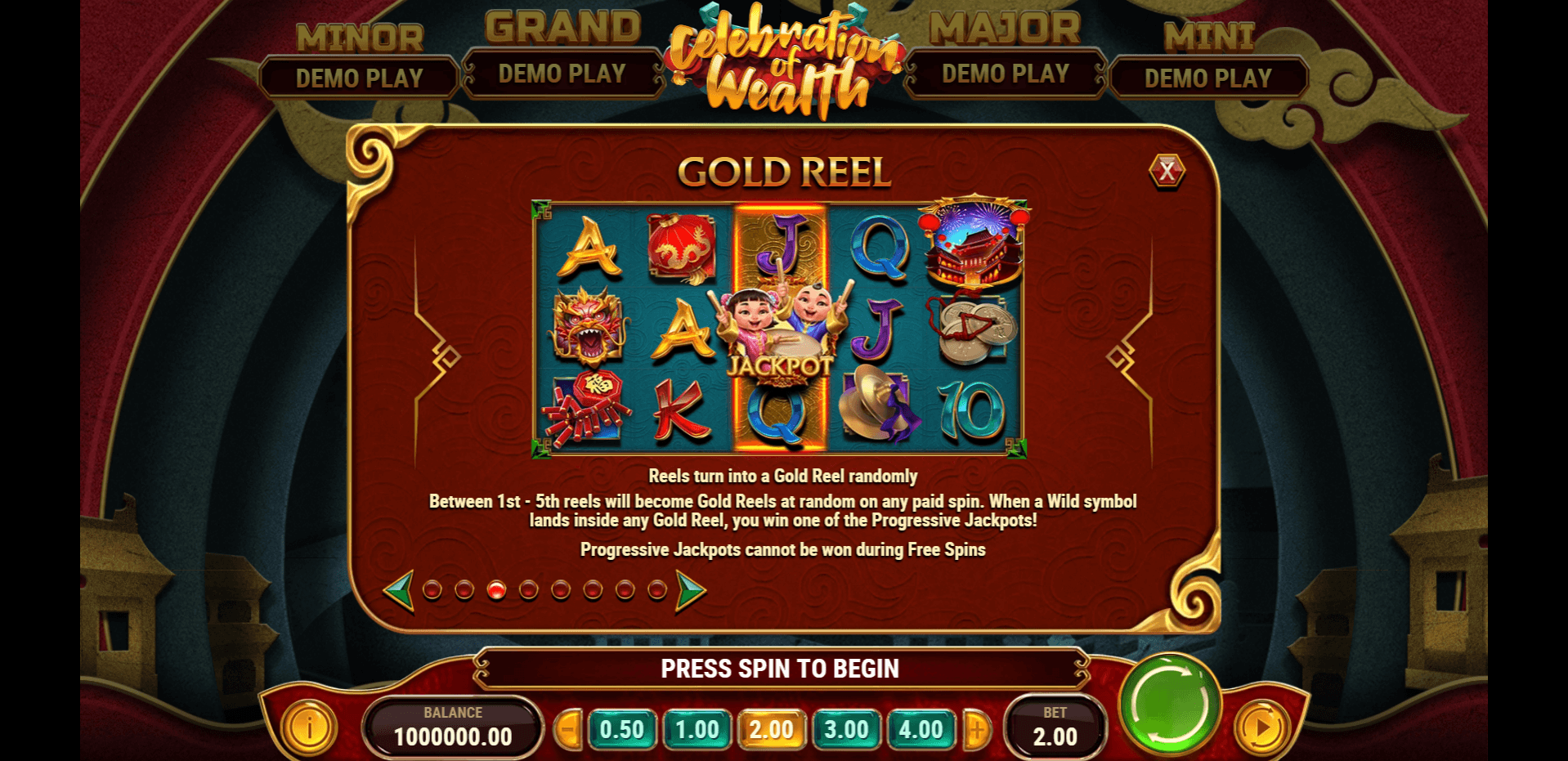 celebration of wealth slot machine detail image 2