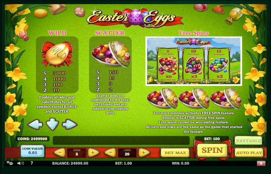 easter eggs slot machine detail image 3